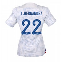 Frankrike Theo Hernandez #22 Fotballklær Bortedrakt Dame VM 2022 Kortermet